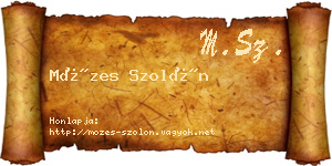 Mózes Szolón névjegykártya
